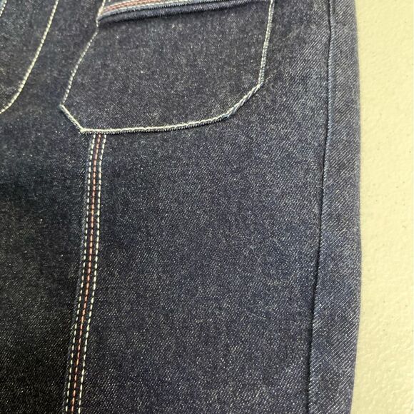 Pilcro Anthropologie High Rise Flare Blue Denim Jeans Contrast Stitch Women 24 P - Picture 7 of 16